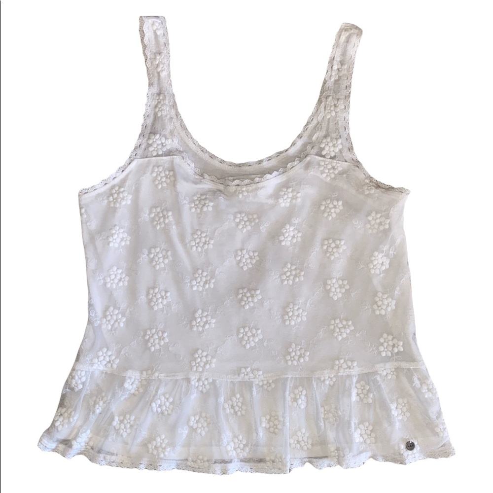 Abercrombie & Fitch Floral Lace Embroidered Tank Top